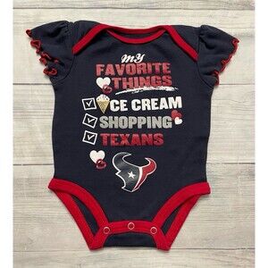 NFL Houston Texans Football Baby Girl Onesie Bodysuit Outfit, Size 0-3 months